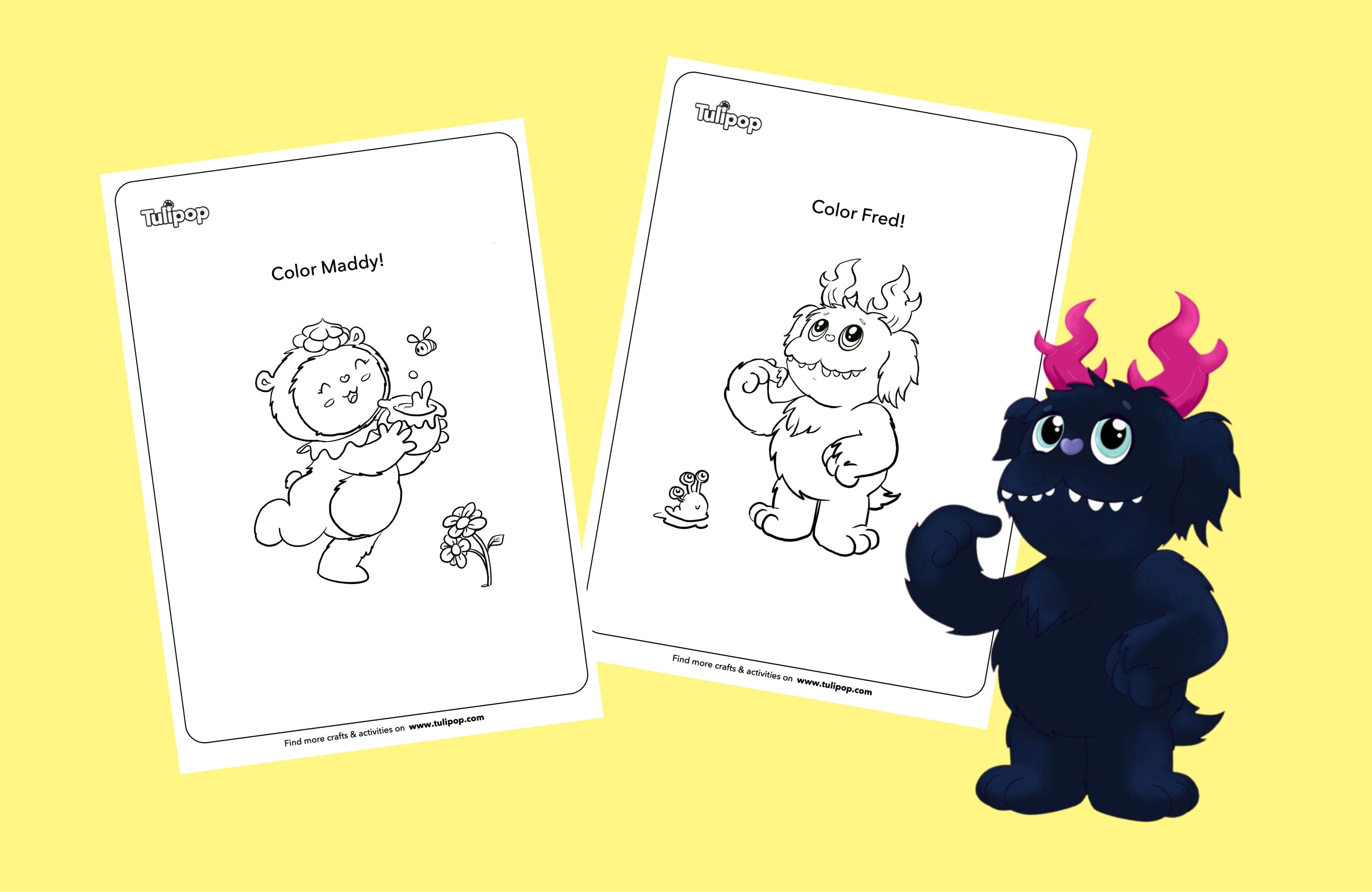 Fred’s and Maddy's world awaits your colours!